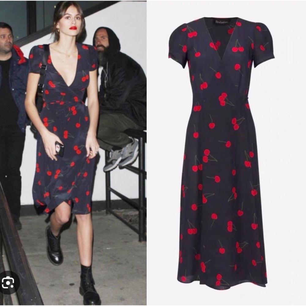 Realisation Par - The Teale dress in Wild Cherry - size M - 100% silk - NWT